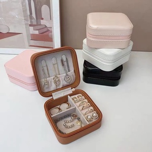 Women Girls Organizer Earring PU Leather Portable Jewellery Packaging Gift Boxes Travel Jewelry Box