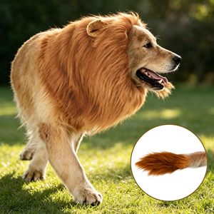 <span class=keywords><strong>Costume</strong></span> da leone con criniera e coda, parrucca pelosa per cosplay di Halloween, vestito per travestimenti per cani e gatti di taglia media e grande, all'ingrosso - Product Image 2