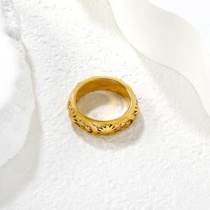 European American Style Geometric <b>Ring</b> With Stars <b>Moon</b> Sun Diamonds Unisex Pinky <b>Ring</b> For Everyday Wear Stainless Steel - Product Image 3