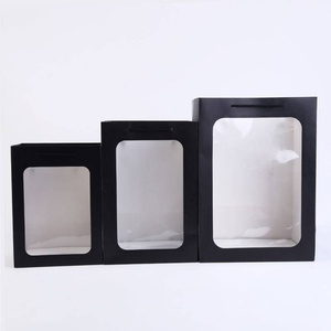 Wholesale Gift <b>Bag</b> with Window Paper clear Window Gift Handbag Transparent <b>Packaging</b> <b>Bag</b> for Birthday&Valentine's Day Gifts - Product Image 5