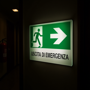 Panneau de sortie d'urgence avec flèche à droite 30x20cm, indicateur de sécurité éclairé par LED - Product Image 3