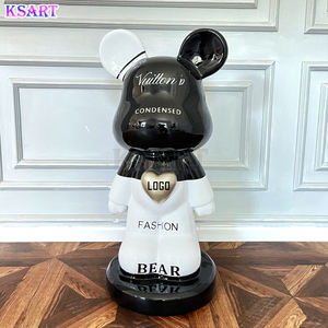 Nouveau design en fibre de verre taille réelle kaw Sculpture résine dessin animé ours <span class=keywords><strong>Statue</strong></span> intérieur décoration de la maison - Product Image 1