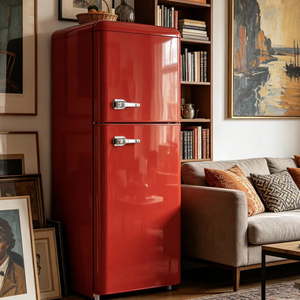 Réfrigérateur rétro 142L, mini-réfrigérateur vintage à deux portes, <span class=keywords><strong>congélateur</strong></span> silencieux, 3 couleurs pour appartement, maison, hôtel, dortoir - Product Image 1
