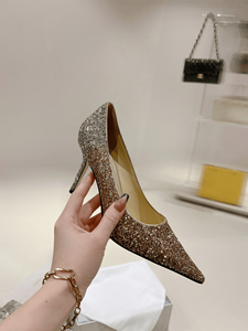 Escarpins Jimmy Modern Shimmer Finish à talon aiguille, design à bout pointu ajusté, éléments décoratifs fantaisie - Product Image 5