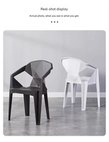 Fauteuil empilable élégant en plastique avec accoudoirs pour intérieur, extérieur, salon, restaurant, salle de séjour, jardin