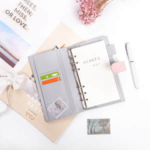 Carnet de notes de luxe personnalisé A6 en cuir PU, couleurs contrastées, <span class=keywords><strong>petit</strong></span> classeur à anneaux, couverture rigide, portable, haut de gamme, multifonctionnel - Product Image 5