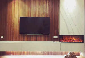 <span class=keywords><strong>Cheminée</strong></span> <span class=keywords><strong>électrique</strong></span> encastrée moderne <span class=keywords><strong>haut</strong></span> <span class=keywords><strong>de</strong></span> <span class=keywords><strong>gamme</strong></span> <span class=keywords><strong>de</strong></span> 2000 mm, vue double face, flammes multicolores, utilisation hôtelière, télécommande, réglable en anglais - Product Image 5