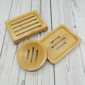 Durable Eco-Friendly Anti-Mildew Draining Sanitary Bamboo Box Custom Shape Soap Dish Wooden Sopa Dish Bamboo