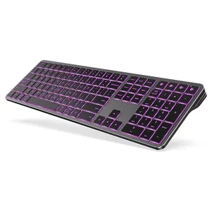 Bluetooth Tastatur hintergrundbeleuchtung wiederaufladbare drahtlose Tastatur ultra dünn schlank drahtlose Tastatur für Mac Android Win