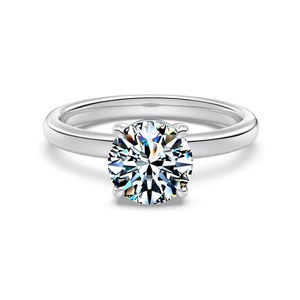 Bague de fiançailles Dylam Top Fine Jewelry en argent 925 plaqué rhodium, solitaire, forme cercle, moissanite D VVS1, pour femme, mariage - Product Image 1