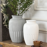 Vases antiques en détresse pour fleurs, décor à la maison, vase écologique en fibre d'argile, vase de table de style rustique