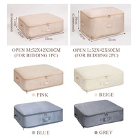 Sac de rangement pour couette réutilisable à compression automatique, grand cube de compression pour organiser les vêtements, gain de place