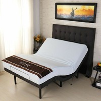 Cadre de lit Queen Size réglable avec fonction massage, design traditionnel, panneau de lit électrique souple