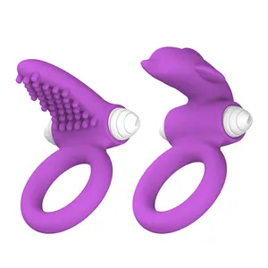 Anillos <span class=keywords><strong>de</strong></span> Retraso <span class=keywords><strong>de</strong></span> la Eyaculación con Estimulación del Clítoris, Punto G, Lengua Vibradora para Lamido del Clítoris, Anillo Vibrador para Parejas - Product Image 1