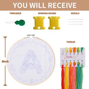 Kit <span class=keywords><strong>de</strong></span> bordado para adultos principiantes con estampado <span class=keywords><strong>de</strong></span> <span class=keywords><strong>flores</strong></span>, kits <span class=keywords><strong>de</strong></span> inicio <span class=keywords><strong>de</strong></span> <span class=keywords><strong>punto</strong></span> <span class=keywords><strong>de</strong></span> <span class=keywords><strong>cruz</strong></span> con aro <span class=keywords><strong>de</strong></span> bordado <span class=keywords><strong>de</strong></span> bambú fácil <span class=keywords><strong>de</strong></span> seguir - Product Image 5