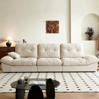 Canapé modulaire minimaliste moderne en tissu nuage pour petit salon, style crème, canapé droit style Puff Cream