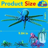Figurine de pieuvre articulée imprimée en 3D, créature marine flexible et oscillante, jouet anti-stress pour bureau, figurine animale de collection, cadeau