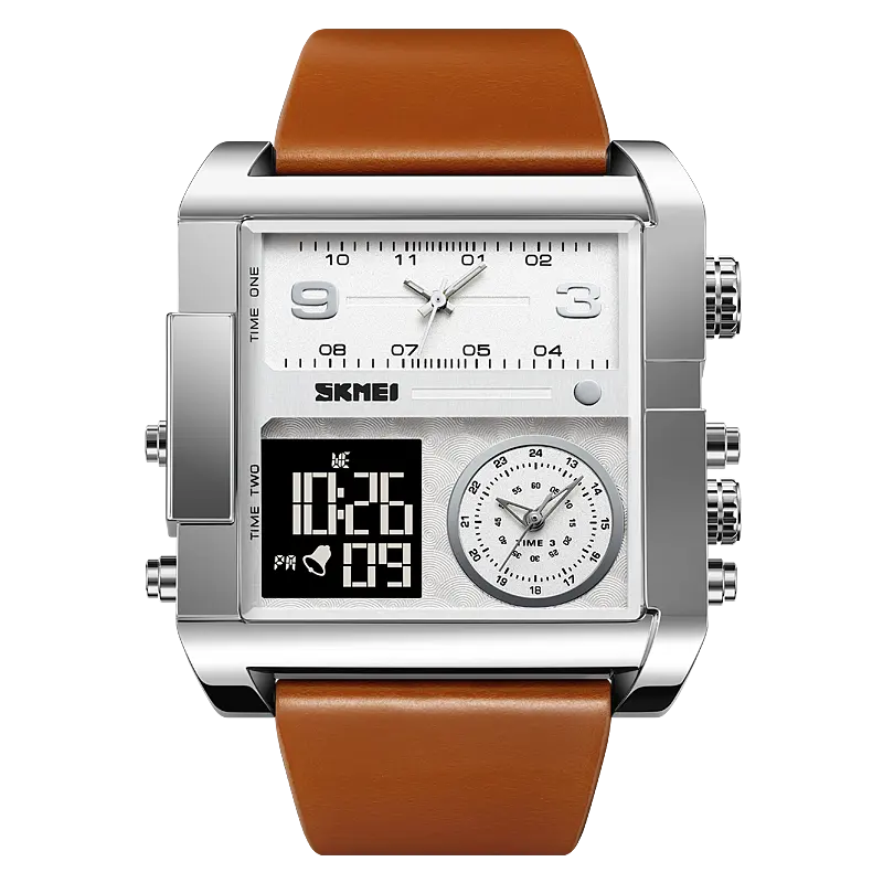 Skmei 2020 Relógio personalizado esportivo masculino relógio de pulso de quartzo Dual-core tempo digital
