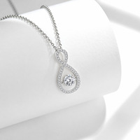 Collier en moissanite, pendentif infini en argent sterling 925, pierre couleur D VVS1, 5 mm, 3 couleurs, bijoux