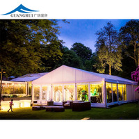 Tente de réception murale en verre transparent blanc robuste 25x50, grande tente de réception extérieure imperméable pour mariages, événements et festivals