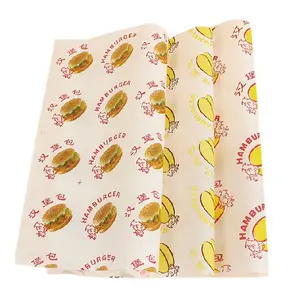 Factory Supply Food Grade White Greaseproof Paper for Food Wrapping hamburger paper