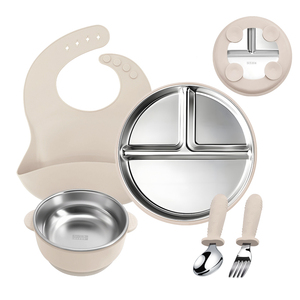 Ensemble de bols à ventouse en silicone pour bébé, sans BPA, vaisselle portable en acier inoxydable pour l'apprentissage de la nourriture des enfants - Product Image 4