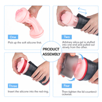 Godet Masturbateur Masculin 3-en-1 avec Effet de Succion et Vibration, Réplique de Vagin Réaliste, Outil de Sexe Oral pour Homme Adulte