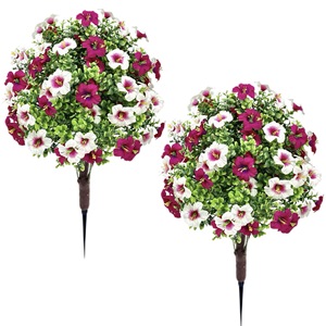Fiori Artificiali, Eucalipto e <span class=keywords><strong>Violette</strong></span> Artificiali con Picchetti per Inserimento a Terra, Decorazione per Giardino e Casa - Product Image 4