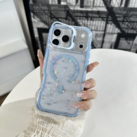 Coque de téléphone antichoc magnétique avec support d'appareil photo, époxy transparent, paillettes et détails en diamant pour HONOR CHOICE T10 (vente en gros)