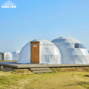 Maison igloo préfabriquée pour l'hiver en plein air Hôtel Casa <span class=keywords><strong>Domo</strong></span> 2 relié par un tunnel Tente dôme avec poêle - Product Image 4