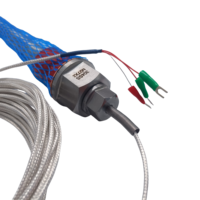 Sensor Industri Grade KLZD KZW-200 PT100 Kawat PTFE Rentang Luas -200C +400C OEM Pengontrol Suhu Baja Tahan Karat 1 Tahun