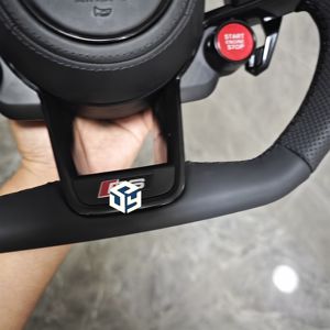 Volant en cuir et fibre de carbone pour Audi S6 S7 A4 B8 B9 A5 A6 A7 C7 Q3 Q5 A3 <span class=keywords><strong>S3</strong></span> S8 R8, design sportif et luxueux, Classe C Golf - Product Image 6