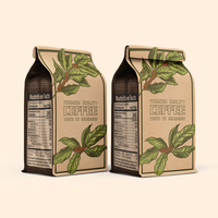 Sacs d'emballage pour café à fond plat ou à fond carré, personnalisés avec logo imprimé, finition mate, avec fermeture à lien métallique ou fermeture éclair, vente en gros directe usine