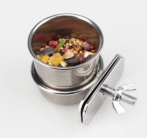 Thùng Thép Không Gỉ Treo Chim Lồng Cho Chó Ăn Bát Thức Ăn Cốc Nước Cho Chó Con Thỏ. - Product Image 4