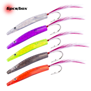 Vente en gros de leurres de pêche à la traîne de 45 mm/1,2 g, 6 pièces/boîte, leurres de pêche en forme de cuillère pour l'eau salée, leurres de pêche au brochet réalistes en 3D - Product Image 1