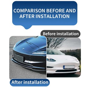 Yüksek kaliteli üç aşamalı ön kürek difüzör kolay kurulum PP gövde kiti Tesla modeli <span class=keywords><strong>3</strong></span> için dış araba aksesuarları - Product Image 3