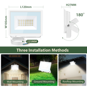 Aigostar 20W proiettore esterno IP65 luce di sicurezza impermeabile naturale 4000K LED 1650LM luci da esterno AC Power BV certificate - Product Image 6