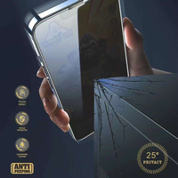 Protection d'écran de confidentialité HUAYUAN pour iPhone Duo 18 17 16 Pro Max, en verre haute teneur en aluminium, anti-poussière, antistatique, avec filet de protection et inclinaison de 25 degrés