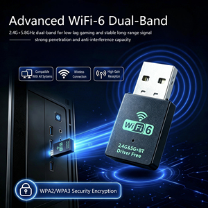 IFA02 มินิยูเอสบี ไวไฟ 6 อะแดปเตอร์บลูทูธ เสาอากาศกำลังขยายสูง ดูอัลแบนด์ ปลั๊กแอนด์เพลย์ ดองเกิลไร้สาย - Product Image 4