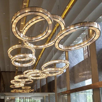 Fabricant de lustres en cristal sur mesure de grande taille avec design gratuit pour les projets de hall d'hôtel à plafond haut