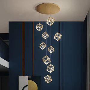 Accesorios Lineal Moderno Duplex Escalera de Caracol Lámpara colgante Candelabro de diseño largo para el hogar - Product Image 1