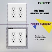 Barep YGC-002 NEMA Standard résistant à la flamme UL 2 Gang prise électrique interrupteur de lumière murale plaques de couverture plaque de commutation