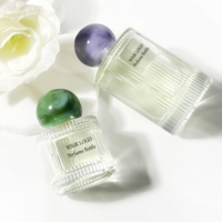 Flacon de parfum vide de luxe en gros, 50 ml, 100 ml, en verre transparent rayé, conteneur cosmétique avec vaporisateur