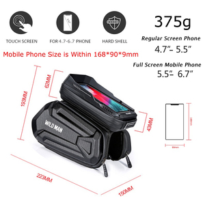 WILD MAN 6.7 pouces sac de vélo étanche à la pluie vélo téléphone sac coque dure cyclisme selle sac vélo accessoires - Product Image 2