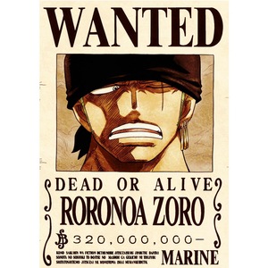 Affiche murale vintage en papier kraft rétro, série Wanted de Luffy, dessin animé adorable, décoration murale pour la maison, vente chaude, personnalisable - Product Image 3