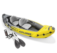 Bateau pneumatique Intex pour la pêche estivale, bateau gonflable pour 2 personnes avec pagaies et pompe