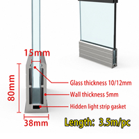 Garde-corps en verre galvanisé en U, garde-corps à fente en alliage d'aluminium, main courante incurvée à fente au sol pour escalier, villa, centre commercial, usage domestique