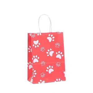 Sacs en papier kraft à motif de patte de dessin animé mignons, sacs cadeaux festifs pour fêtes, sacs de transport portables pour friandises, vente en gros en stock - Product Image 1
