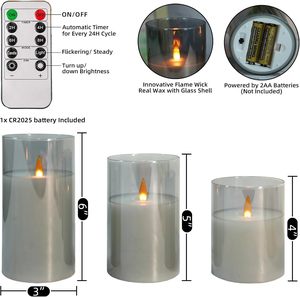 Velas LED sin Llama con Efecto de Parpadeo, Funcionan con Pilas, de Plástico, para Decoración Festiva del Hogar, Navidad, Diwali, Cumpleaños - Product Image 5