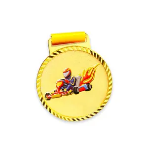 RENHUI 키 로고 카트 모양 쇼 카트 자동차 금속 공예 스포츠 맞춤형 메달 및 트로피 메달